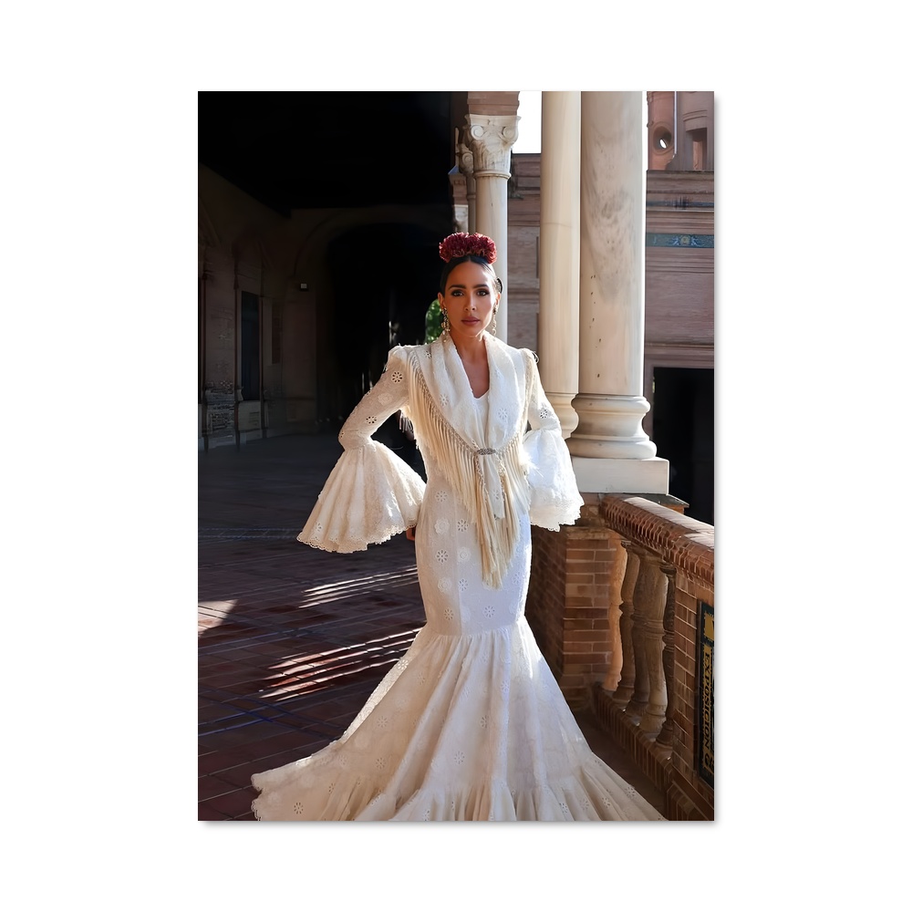Poster Flamenco en Blanc